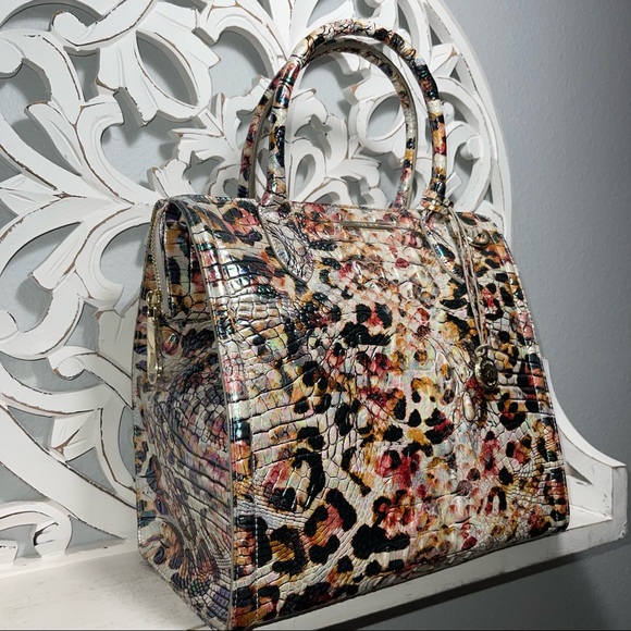 Brahmin Caroline Satchel Iridescent Leopard Exclusive Limited Edition - Picture 3 of 6